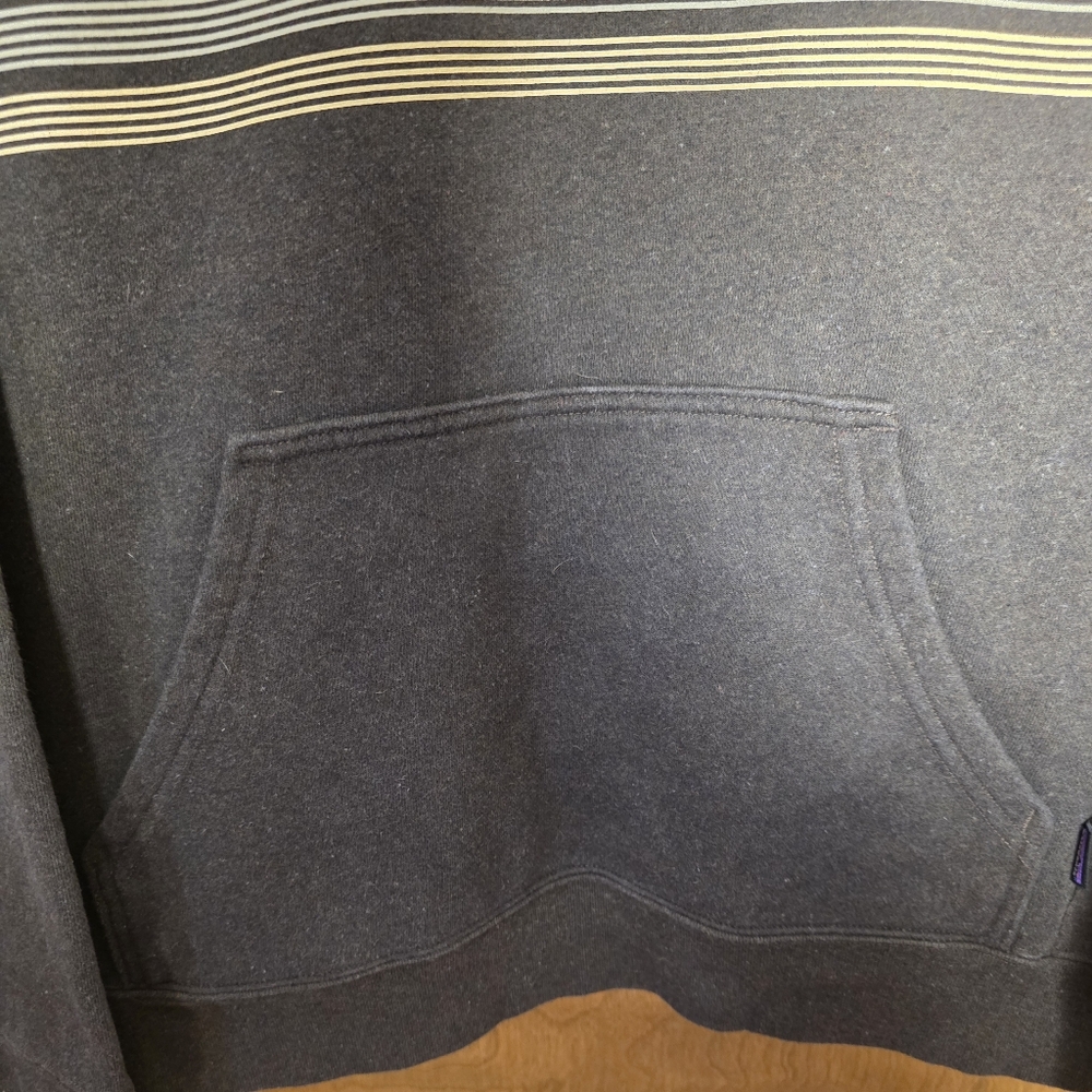 Patagonia Brown Uprisal Ridge Logo Stripe Design Hoodie ~ UNISEX - Picture 6 of 8